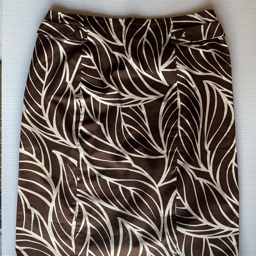 George Me by Mark EISEN Skirt Size 6 Brown/White